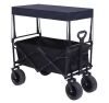 4.67 cu. ft. Collapsible Wagon Cart 600D Oxford Fabric with Removable Canopy - Thumbnail 1