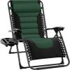Oversized Padded Zero Gravity Chair, Folding Recliner w/ Headrest, Side Tray - Thumbnail 1