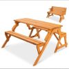 2-in-1 Outdoor Interchangeable Wooden Picnic Table/Garden Bench - Thumbnail 1