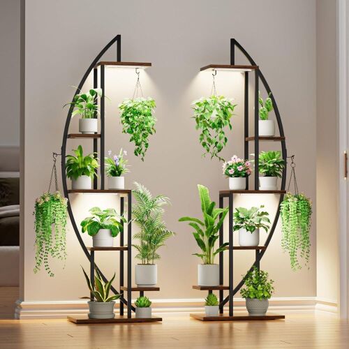 6 Tiered Tall Indoor Plant Shelf, 63", 2 pack - Lot 259