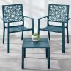 3-Piece Stackable Steel Outdoor Conversation Bistro Set - Thumbnail 1