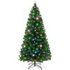 8' Pre-Lit Fiber Optic Pine Christmas Tree w/ Multicolor & LED Lights - Thumbnail 1
