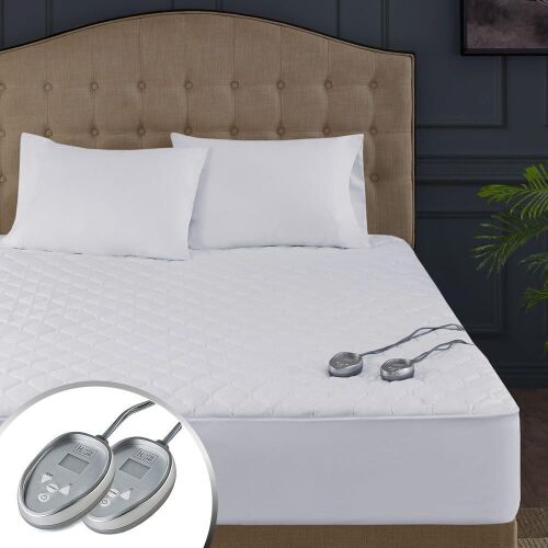 King Size Heated Mattress Pad with Dual Control, 20 Heat Settings, Quick Heating & Auto Shut-Off, Fits up to 18-Inch Mattresses - Lot 384