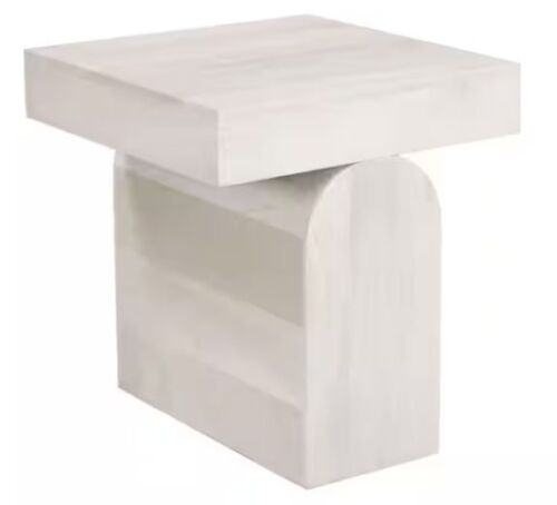 ZUO Kiel 20.1 in. W White 22.0 in. H Square Mango Wood End Table - Lot 413JF