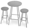 3-Piece Patio Bar Height Bistro Set w/ Backless Stools, Slatted Design - Thumbnail 1