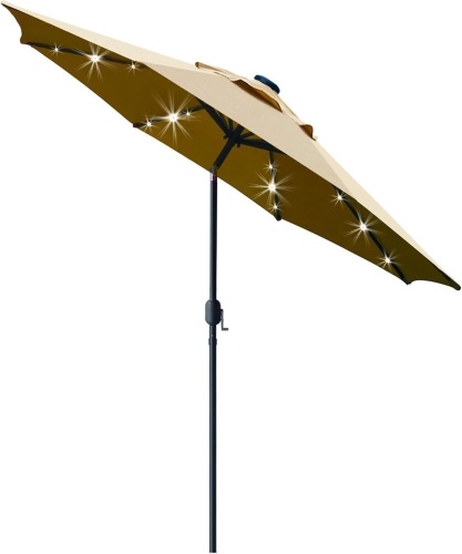 Sunnyglade 9' Solar LED Lighted Patio Umbrella - Lot 444