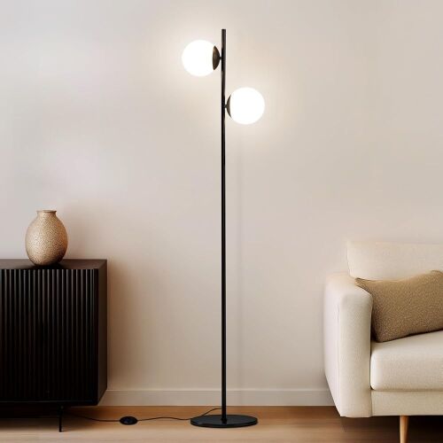 Brightech Sphere Mid Century Modern 2 Globe Floor Lamp - Lot 455