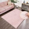 Pink Washable Fluffy Area Rug, 5x8 - Thumbnail 1