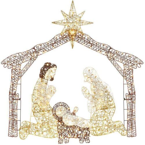 Lighted Christmas Nativity Scene Outdoor Decor with LED Lights - 6ft - Lot 522