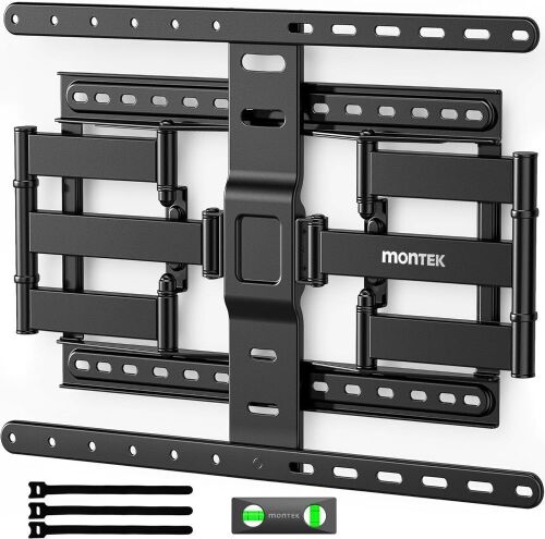 monTEK Ultra Slim TV Wall Mount for 43-90 Inch TVs, Dual Swivel Articulating Arms with Tilt, Max VESA 600x400mm, Holds 132lbs, Fits 16"/18" Studs - Lot 553
