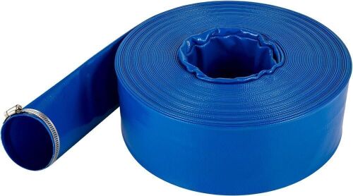 3" x 105' PVC Lay Flat Hose Discharge Hose with Clamps - Lot 577