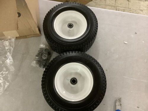 13x5.00-6 Flat Free Tires with 3" Centered Hub, 2 Pack - Lot 585