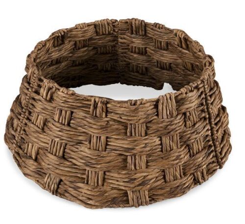 Basket Woven Hyacinth Christmas Holiday Tree Collar - 24in - Lot 634