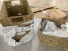 Set of 4 Seagrass Storage Tote Baskets, Laundry Organizer w/ Insert Handles - Thumbnail 3