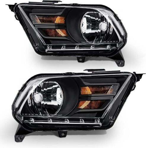 Headlight Assembly Pair for 2010-2014 Ford Mustang - Lot 660