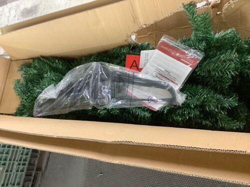7.5' Artificial Green Christmas Tree, Unlit Pine Design w/Easy Assembly - Lot 669