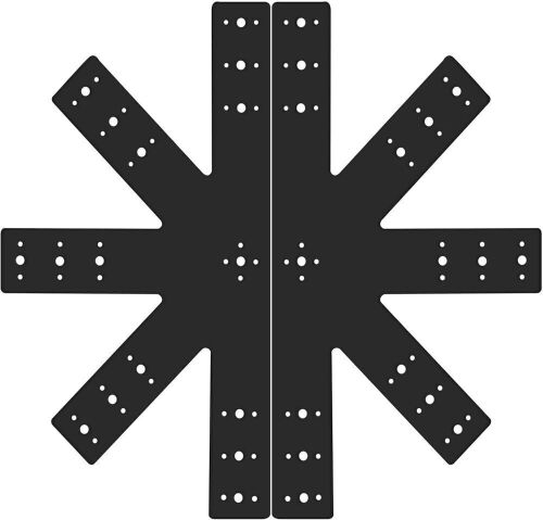 24x13.5 Gable Plate Pergola Truss Roof Plate Connector Heavy Duty 12 Pitch Powder Coated Black, 2pc - Lot 671