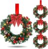13'' Mini Christmas Wreath with LED Lights, 4 Pack - Thumbnail 1