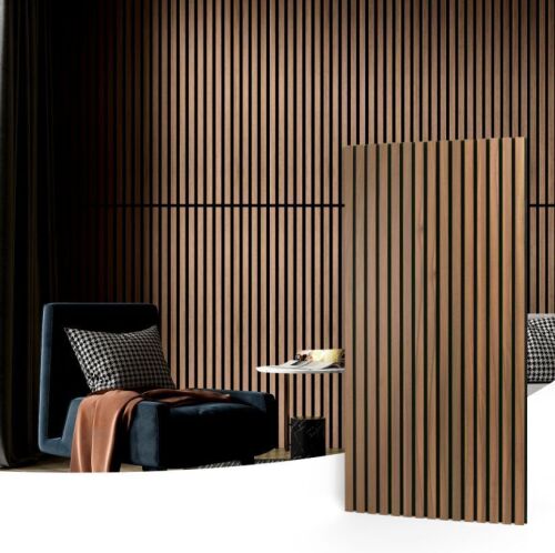 Art3d Wood Slat Acoustic Panels 3D Fluted Sound Absorbing, 23.6 x 47.2in, 4 pc - Lot 166