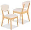 2-Piece Mid-Century Modern Wood &Upholstered Dining Chair Set - Thumbnail 1