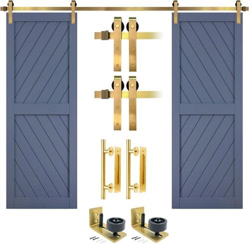 Rio Salto Gold Barn Door Hardware Kit for 6' Double Door - Lot 175