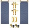 Rio Salto Gold Barn Door Hardware Kit for 6' Double Door - Thumbnail 1