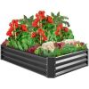 Outdoor Metal Raised Garden Bed for Vegetables, Flowers, Herbs - 6x3x1ft - Thumbnail 1