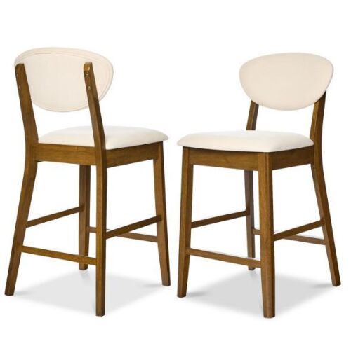 Set of 2 Modern Counter-Height Bar Stool Set W/ Upholstered Seat Cushion - Lot 225