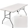 Portable Folding Plastic Dining Table w/ Handle, Lock - 6ft - Thumbnail 1