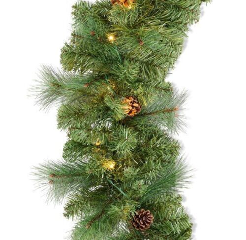 9Ft Pre-Lit Christmas Garland W/ 2-In-1 Led Lights - Lot 605