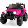 12V Kids Ride-On Truck Car Toy w/ 3 Speeds, LED, Remote, Bluetooth - Thumbnail 1