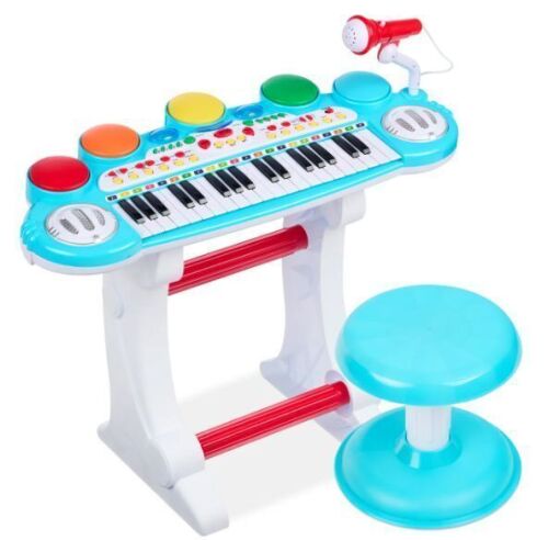 37-Key Kids Electric Keyboard w/ Microphone, Stool - Lot 515