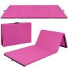 Folding Exercise Fitness Workout Gym Floor Mat w/ Handles - Thumbnail 1