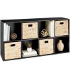 8-Cube Bookshelf, 11in Storage Display w/ Removable Panels, Customizable - Thumbnail 1