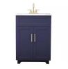 Comllen 24 in. W x 18 in. D x 35 in. H Modern Bathroom Vanity in Blue with White Ceramic Sink Top - Thumbnail 1