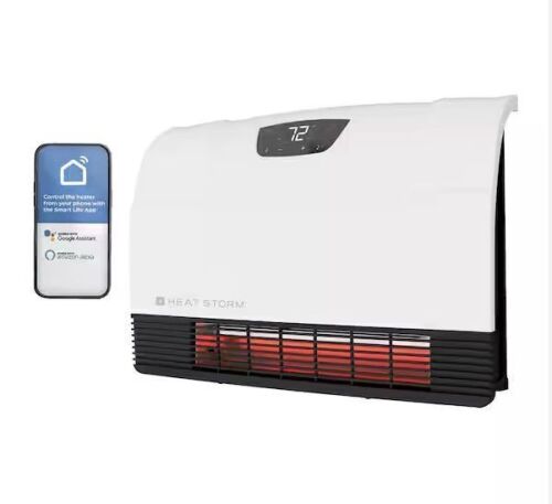 HEAT STORM 1500W Phoenix WiFi Infrared Wall Unit Wi-Fi Smart Heater in White - Lot 815JF
