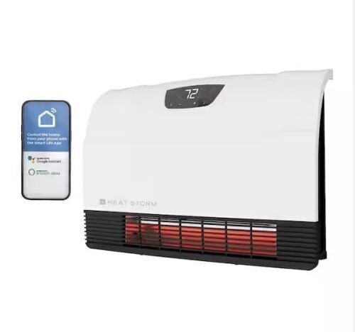 HEAT STORM 1500W Phoenix WiFi Infrared Wall Unit Wi-Fi Smart Heater in White - Lot 827JF