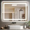 Hivone 48x32 LED Bathroom Mirror with Lights, Anti-Fog, Dimmable, Backlit + Front Lit - Thumbnail 1