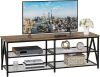 55" Long Industrial TV Console Table with 3-Tier Storage Shelves - Thumbnail 1