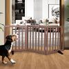 Freestanding Dog Fence 24" Height 3 Panels, Brown - Thumbnail 1