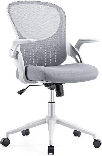 Ergonomic Flip-up Arm Home Office Computer Swivel Desk Chair with Wide Seat - Lot 143
