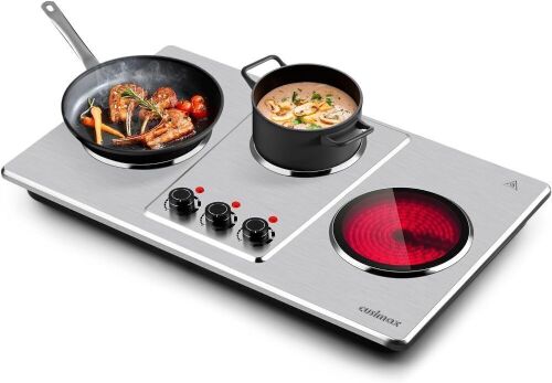 Cusimax Countertop Infrared Triple Burner Electric Hot Plate - Lot 150