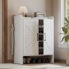 Mericonia Farmhouse Shoe Cabinet with Doors - Thumbnail 1