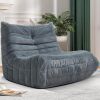 Memory Foam Bean Bag Chair, Grey Plush - Thumbnail 1