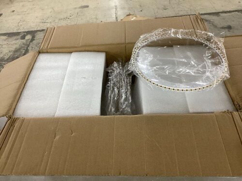 Clear Gold Rimmed Plastic Charger Plates - Lot 296