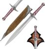 TOOL VISTA Handmade Replica Engraved Medieval Styled Authentic Steel Sting Short Engraved Sword with Wall Mounting Scabbard Included - Thumbnail 1