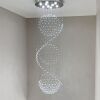 Sefinn Four Modern Crystal Chandelier Spiral Sphere Design 9 Light, 79" x 24" - Thumbnail 1