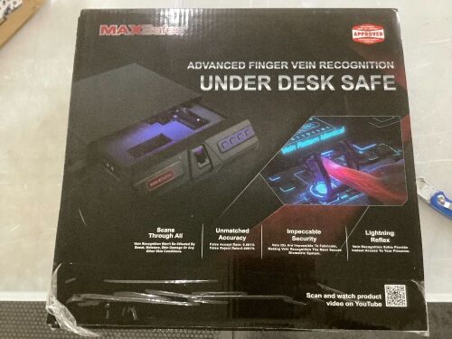 MaxSafes Advanced Finger Vein Recognition Under Desk Safe - Lot 193