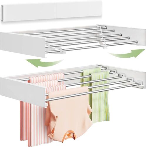 Vikaqi Wall Mounted Clothes Drying Rack - Lot 692