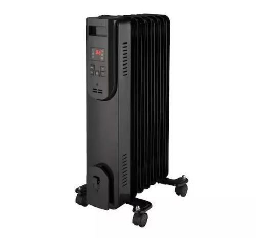 Konwin 1500-Watt Black Indoor Electric Oil-Filled Radiator Convection Radiant Space Heater - No Remote - Lot 843JF
